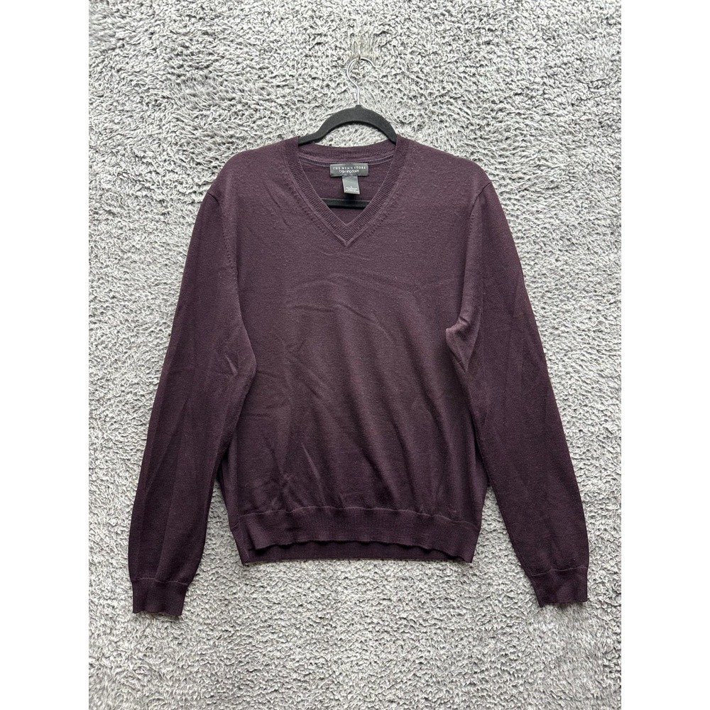 The Men's Store Bloomingdale's Merino Wool V-Neck Pullover Sweater Mens Size L